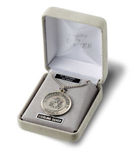 Sterling Silver Round St. Michael Medal, Patron Saint of Police - 1"
